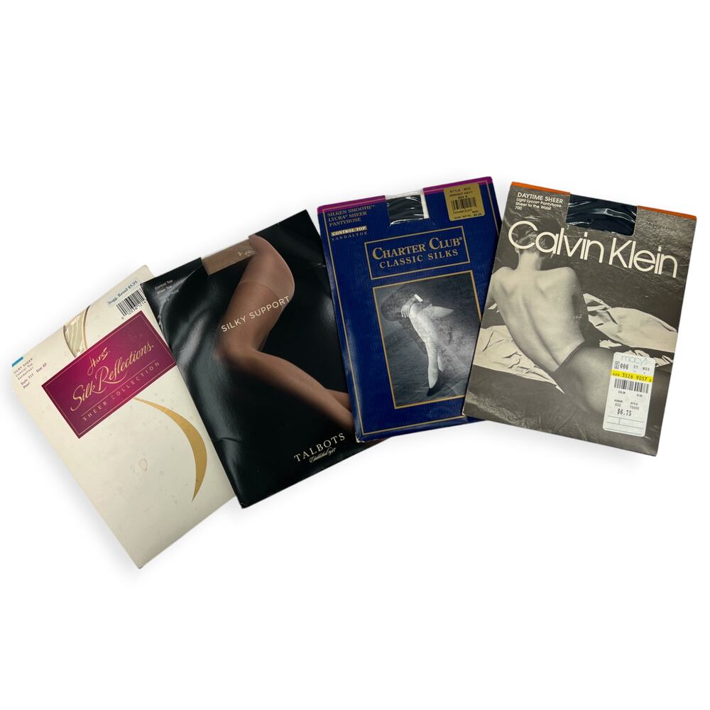 Vintage 90's NEW Size 8/ 4 Piece Panty Hose Calvin Klein Hanes Charter Club New